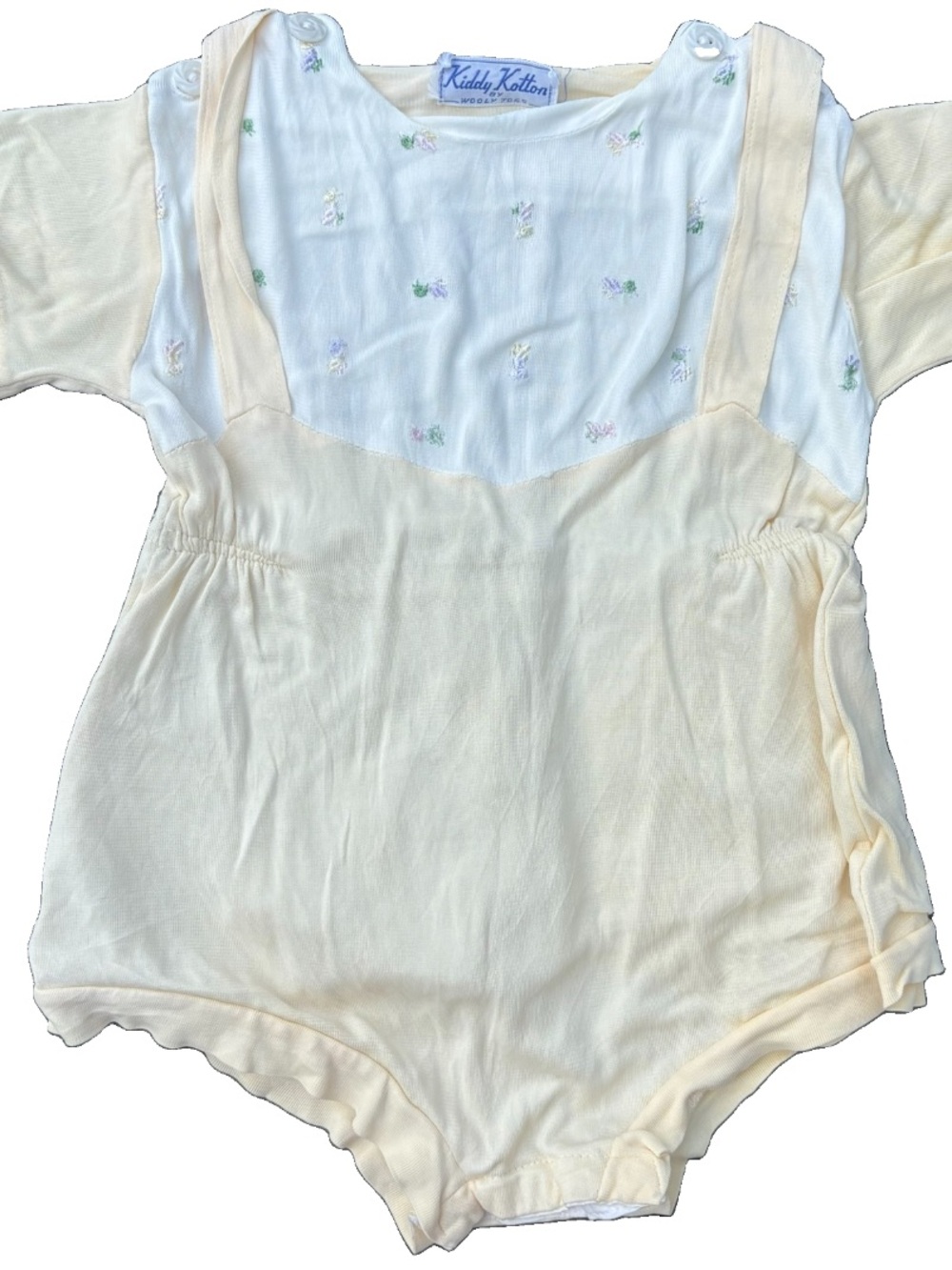 Vintage 1950s Kiddy Kotton Yellow Romper
